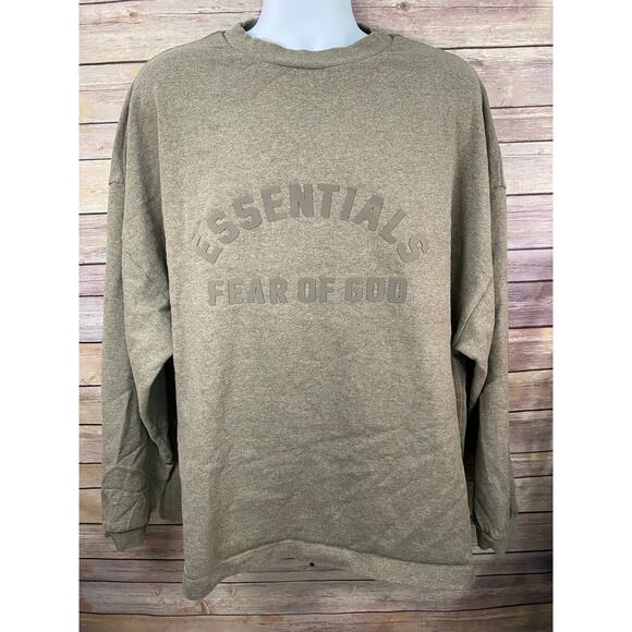 Fear of God Essentials Pull-Over Crew Neck Grey Streetwear Sweatshirt Size L - Picture 1 of 14